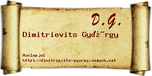 Dimitrievits György névjegykártya