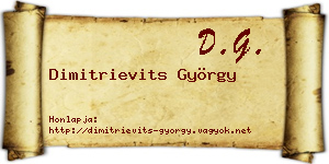Dimitrievits György névjegykártya