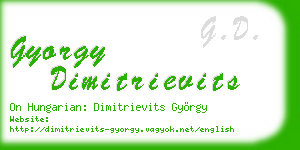 gyorgy dimitrievits business card