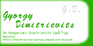 gyorgy dimitrievits business card